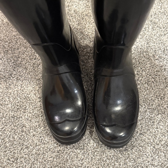 Hunter Black Gloss Original Tall Rain Boots - Picture 4 of 16